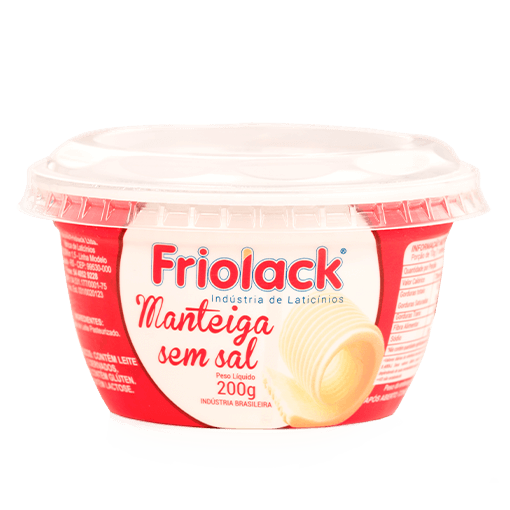 Manteiga sem sal Friolack 200g
